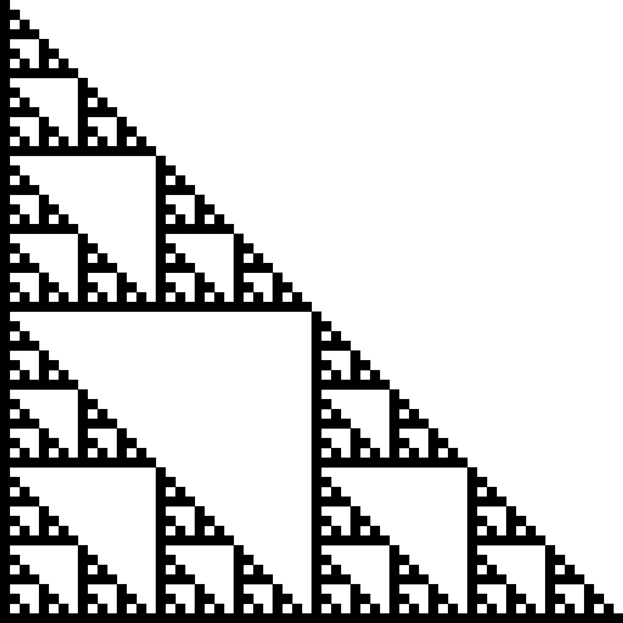 Monofractal Sierpinski gasket n3 r0.5 step6