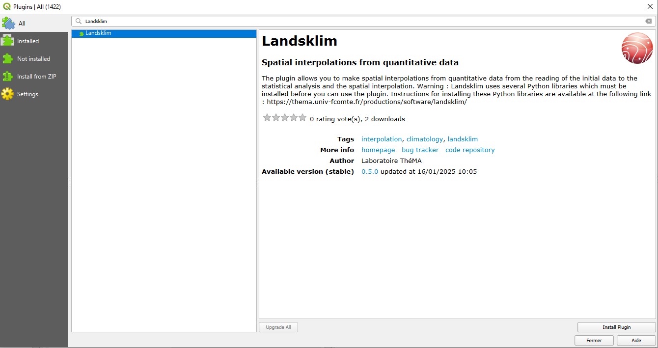 landsklim installation